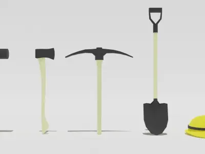 Mining Tool Pack Low-poly 3D model