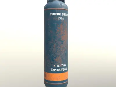 Gas Cylinder 33 kg Dark Blue - Clean and Dirty Low-poly 3D model