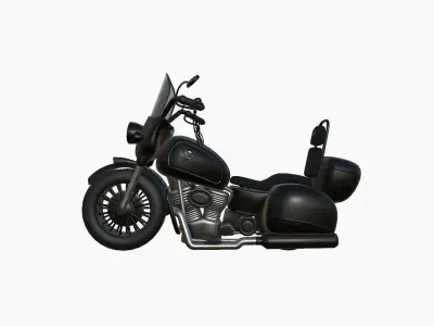Motorcycle Cartoon B06 Full Black - Custom Vehicle Design Low-poly 3D model