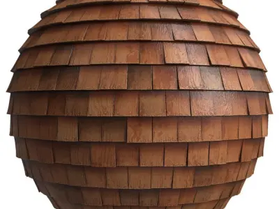 Roof Tile Materials 22- By 3 color Pbr By Sbsar 4k Low-poly 3D model