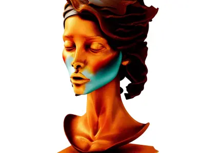 Abstract Female Sculpture Bust 3D model
