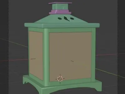 Latern model 3D lantern with candle inside Free low-poly 3D model