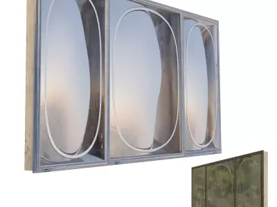 Bathroom Wall Storage Mirror with Crack and Rusty Option  Low-poly 3D model