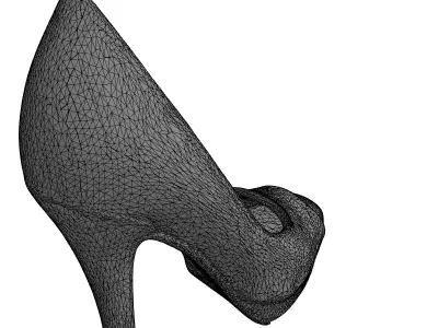 Red High Heel Platform Shoe Low-poly 3D model
