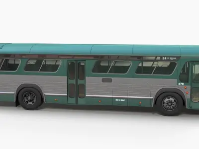 City bus Low-poly 3D model