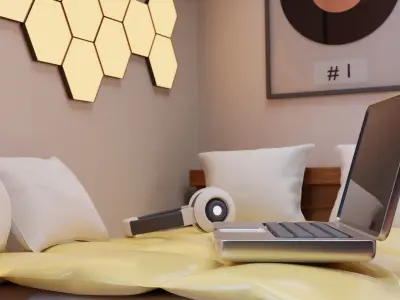 Cozy bedroom 3D model