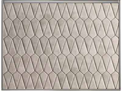 Panel tiled wall with geometric patterns 3D model