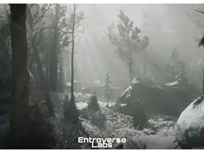 Taiga Biome Unreal Engine Environment Low-poly 3D model