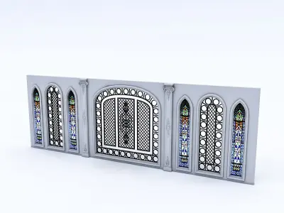 Arabic Wall Panel Low-poly 3D model
