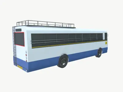 Indian Bus Low-poly 3D model