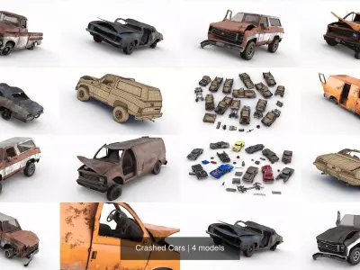 Crashed Cars 3D Model Pack