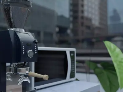 Cafe Counter Low-poly 3D model