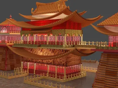 Chinese ancient palace  house 3D model