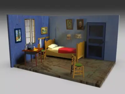 Bedroom in Arles Vincent Van Gogh 3D model