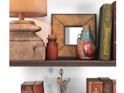 Decorative set with books 3D model