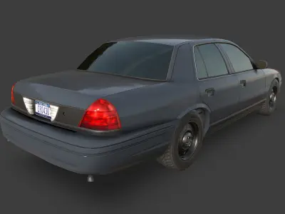 Generic Sedan Low-poly 3D model