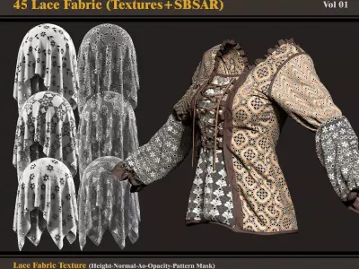 45 Lace Fabric-Textures and SBSAR Texture