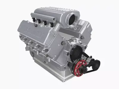 Ford SmallBlock Bennett Racing engine Low-poly 3D model