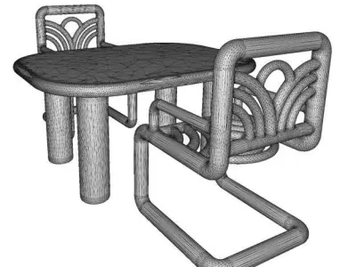 Marvelous Kids Dining Table Set 3D model