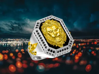 Lion Ring 3D print model