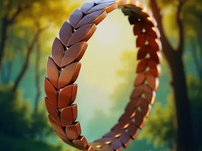 Royal Leaf Ring - Gold Printable 3D Jewelry Design 83 3D print model