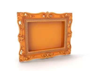 Ornate Golden Frame model pack Low-poly 3D model