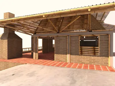 BAMBOO GRILL RESTAURANT BAKED 3D model