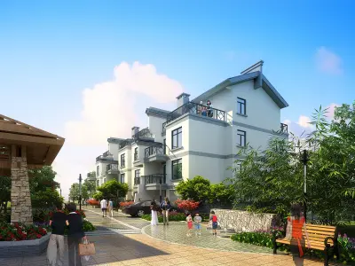 3D model of 2022 luxury fashion villa exterior 32 3D model