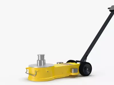 Floor Jack Yellow Low-poly 3D model