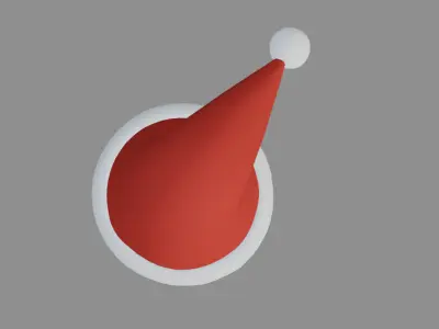 Santa Hat 3D Model Red Christmas Hat Free 3D model