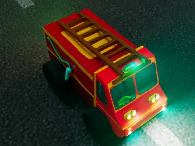 cute fire fighter 3D model