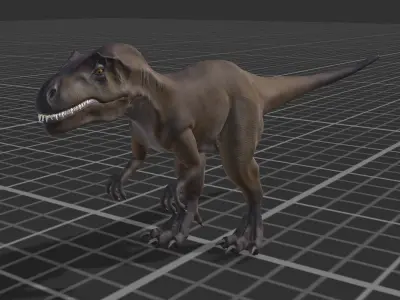 Pack of theropods Low-poly 3D model