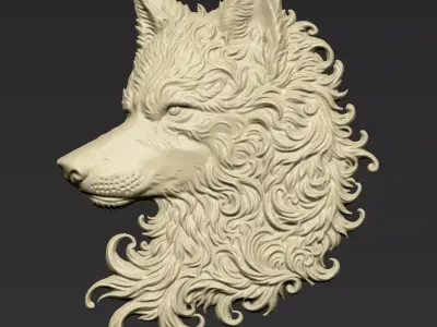 Wolf Head A80 3D print model