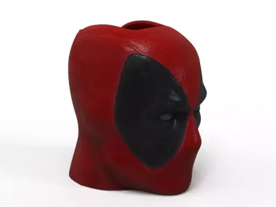 Sculpted DEADPOOL HEAD PENCIL HOLDER 3D model 3D print model