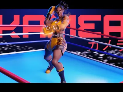 Low Poly Boxer - MMA Fighter - Kamea Low-poly 3D model