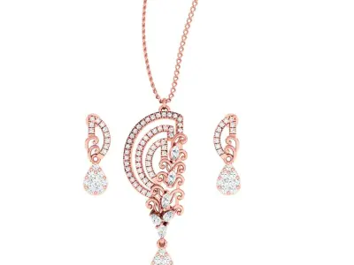 Pendant Earrings combo - 1172 3D print model