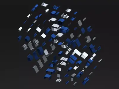 Extruded Aluminium Profile Enclosures Set for Curtain Wall Low-poly 3D model