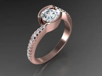 3D cad file ready to print BYPASS ENGAGEMENT RING 3D print model