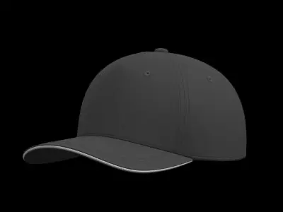 5 panel sandwich visor baseball cap - Adjustable closure 3D model