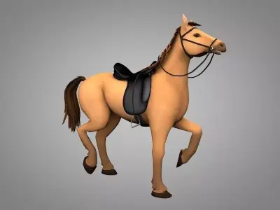 Horse equestrian Low-poly 3D model