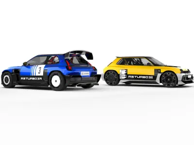 PACK Renault 5 Turbo 3E - Rally Kit 3D model