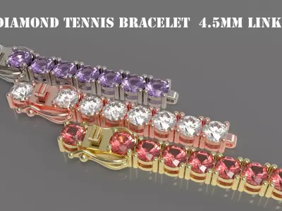 Diamond Tennis Bracelet Link TB45 3D print model