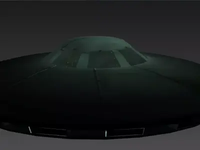 low poly ufo circular ceiling light Low-poly 3D model