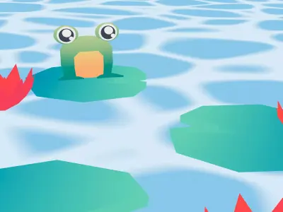 Cute Frog Croaking and Jumping animation 3D model