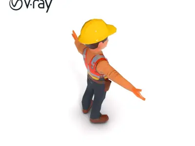 Construction Worker Character Model Pack Low-poly 3D model