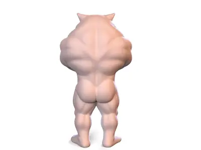 pumped-up cat 3D print model
