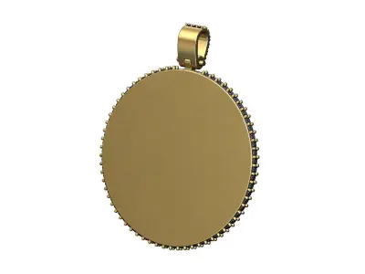 Thug life 40mm iced memory picture pendant with bail 3D print model