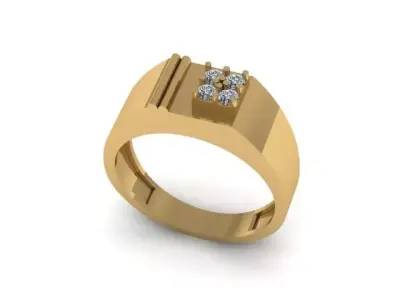 men ring for daimonds 3D print model