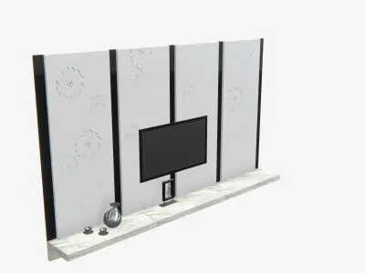 Deco TV Wall PBR 3D model