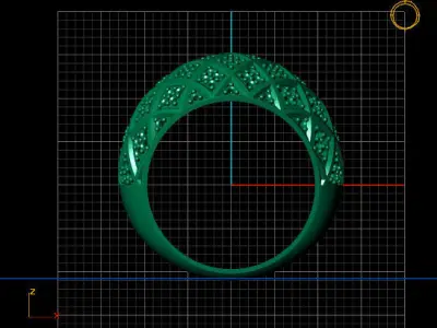 Women Stone Rings Diamond 3D print model 4